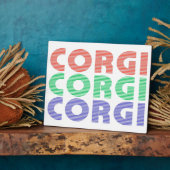 Corgi Dog Modern Colorful Text Fotoplaat (Zijkant)