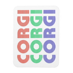 Corgi Dog Modern Colorful Text Magneet