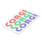 Corgi Dog Modern Colorful Text Magneet (Linkerzijde)