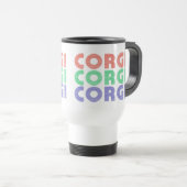 Corgi Dog Modern Colorful Text Reisbeker (Voorkant rechts)