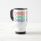 Corgi Dog Modern Colorful Text Reisbeker (Voorkant links)
