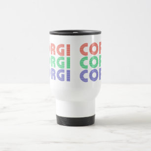 Corgi Dog Modern Colorful Text Reisbeker