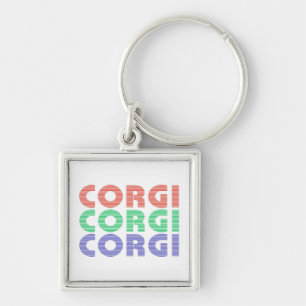 Corgi Dog Modern Colorful Text Sleutelhanger