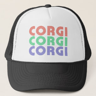 Corgi Dog Modern Colorful Text Trucker Pet