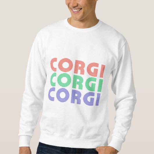 Corgi Dog Modern Colorful Text Trui (Voorkant)