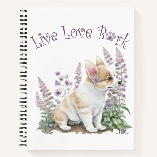 Corgi Dog Mom Floral Notitieboek (Voorkant)