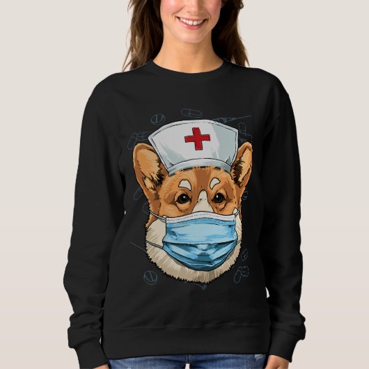 Corgi Dog Nurse Rn Nursing School Afstuderen Trui (Voorkant)