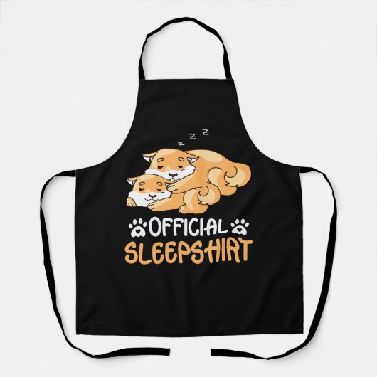 Corgi Dog Officieel Sleepshirt Sleeping Puppy Corg Schort (Voorkant)