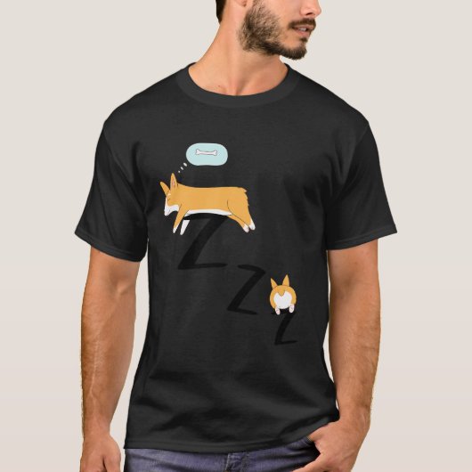 Corgi Dog Pajama Sleep T-shirt (Voorkant)