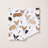 Corgi Dog Paws and Botten Bath Towel Set Bad Handdoek (Wasdoekje)