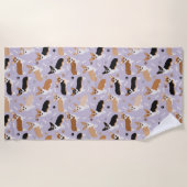 Corgi Dog Paws and Botten Beach Towel Strandlaken (Voorkant)