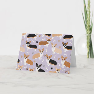 Corgi Dog Paws and Botten Card Kaart