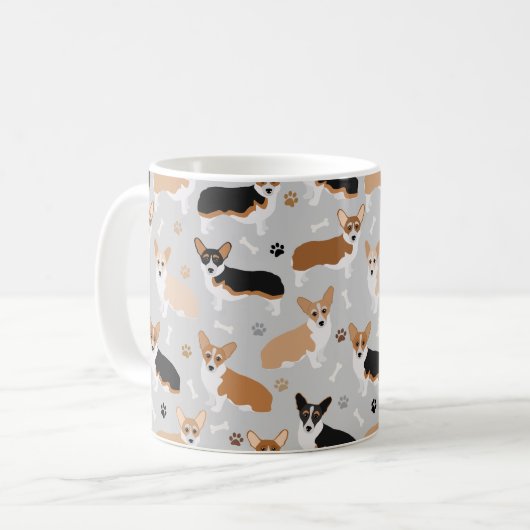 Corgi Dog Paws and Botten Coffee Mok (Voorkant links)