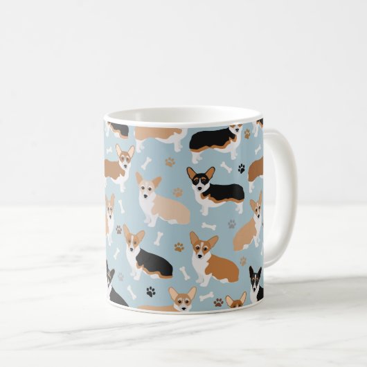 Corgi Dog Paws and Botten Coffee Mok (Voorkant rechts)