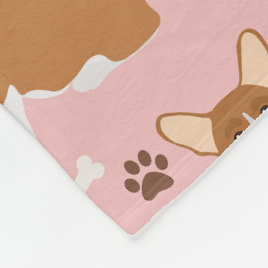 Corgi Dog Paws and Botten Fleece Blanket (Hoek)