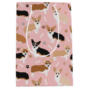 Corgi Dog Paws and Botten Medium Gift Bag Cadeauzakje