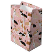 Corgi Dog Paws and Botten Medium Gift Bag Cadeauzakje (Achterkant Gekanteld)