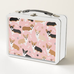 Corgi Dog Paws and Botten Metal Lunch Box