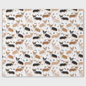 Corgi Dog Paws and Botten Wrapping Paper Cadeaupapier (Vlak)