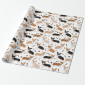 Corgi Dog Paws and Botten Wrapping Paper Cadeaupapier (Uitgerold)