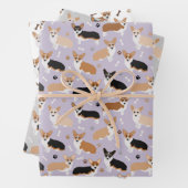 Corgi Dog Paws and Botten Wrapping Paper Sheets (In situ)