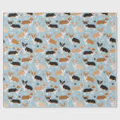 Corgi Dog Paws en Botten Cadeaupapier (Vlak)