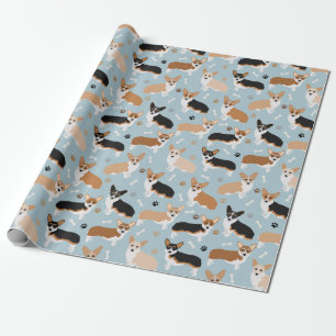 Corgi Dog Paws en Botten Cadeaupapier