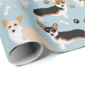 Corgi Dog Paws en Botten Cadeaupapier (Rol Hoek)