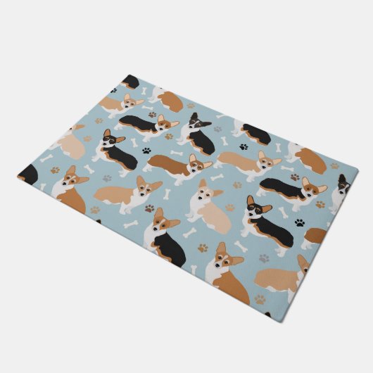 Corgi Dog Paws en Botten Deurmat (Schuin)