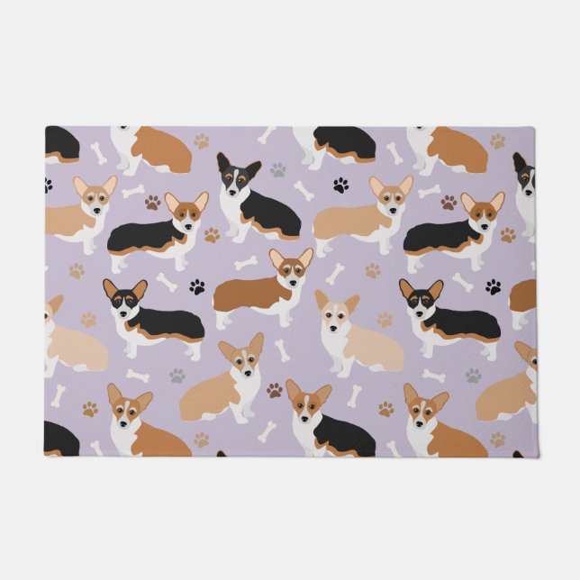 Corgi Dog Paws en Botten Doormat Deurmat (Voorkant)