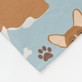 Corgi Dog Paws en Botten Fleece Deken (Hoek)