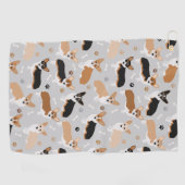 Corgi Dog Paws en Botten Golf Towel Golfhanddoek (Horizontaal)