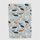 Corgi Dog Paws en Botten Golfhanddoek (Voorkant)