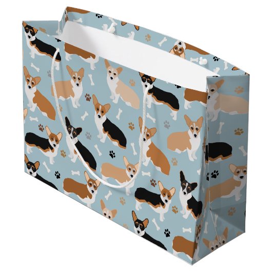Corgi Dog Paws en Botten Groot Cadeauzakje (Achterkant Gekanteld)