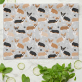 Corgi Dog Paws en Botten Kitchen Towel Theedoek (Gevouwen)