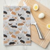 Corgi Dog Paws en Botten Kitchen Towel Theedoek (Quarter Fold)