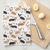 Corgi Dog Paws en Botten Kitchen Towel Theedoek (Quarter Fold)
