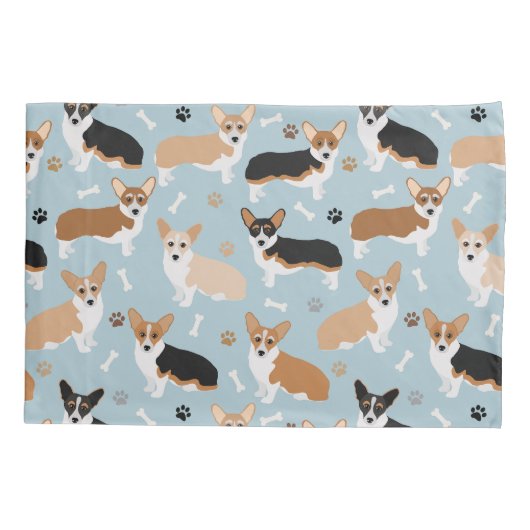 Corgi Dog Paws en Botten Kussensloop (Achterkant)