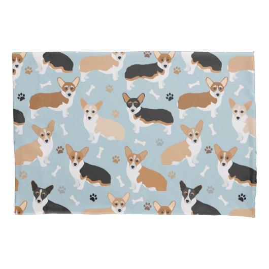 Corgi Dog Paws en Botten Kussensloop (Voorkant)