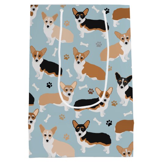 Corgi Dog Paws en Botten Medium Cadeauzakje (Achterkant)