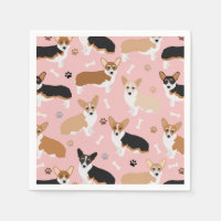 Corgi Dog Paws en Botten Napkins