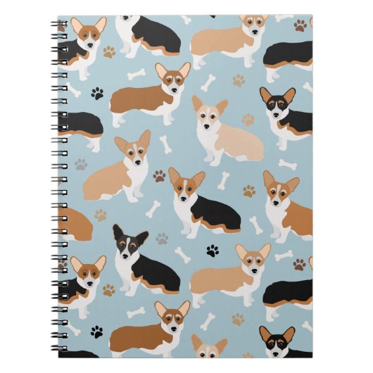Corgi Dog Paws en Botten Notitieboek (Voorkant)
