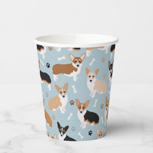 Corgi Dog Paws en Botten Papieren Bekers (Links)