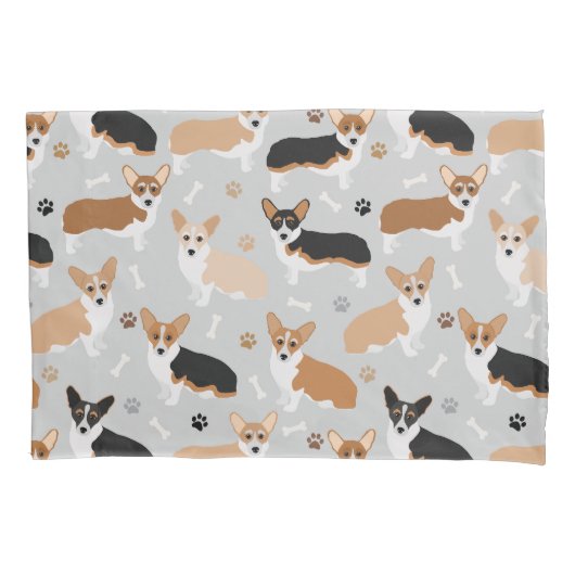 Corgi Dog Paws en Botten Pillow Hoesje Kussensloop (Voorkant)