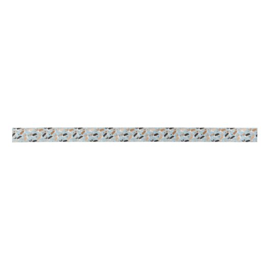 Corgi Dog Paws en Botten Satijnen Lint (Voorkant)