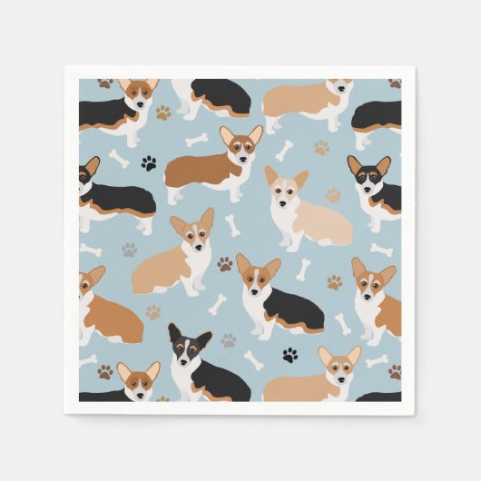 Corgi Dog Paws en Botten Servet (Voorkant)