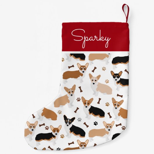 Corgi Dog Paws en Botten Small Kerststop Kleine Kerstsok (Achterkant)