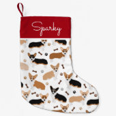 Corgi Dog Paws en Botten Small Kerststop Kleine Kerstsok (Voorkant)