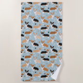 Corgi Dog Paws en Botten Strandlaken (Voorkant)