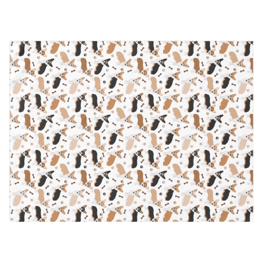 Corgi Dog Paws en Botten Tablecloth Tafelkleed (Voorkant (Horizontaal))